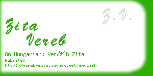 zita vereb business card